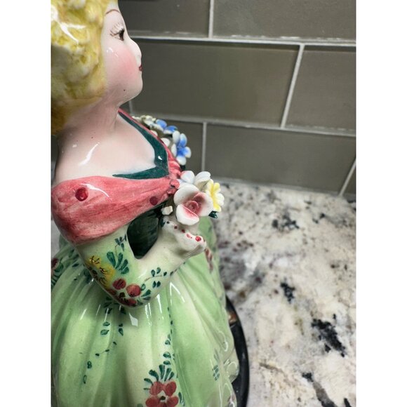VTG ZSZ Italian Figurine Woman In Floral Dress w Baskets Of Flowers  LE 331/607 - Picture 9 of 16